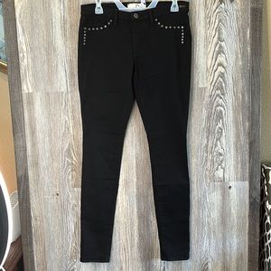 Dittos legging low-rise, black skinny with studs around pockets, 29